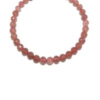 Strawberry Quartz Beads, Round, DIY & faceted, 8mm, Sold Per 14.96 Inch Strand