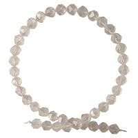Perles de Quartz clair naturel, Rond, Surface de coupe de l'étoile & DIY & normes différentes pour le choix, blanc, 8-10mm, Vendu par Environ 14.96 pouce brin