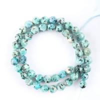 Sesam Jaspis Perlen, Gefärbter Granit, rund, Star Cut Faceted & DIY, keine, 8mm, verkauft per ca. 14.96 ZollInch Strang