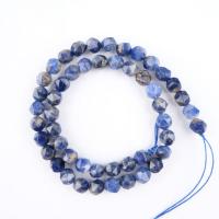 Natural Sodalite Beads Round polished Star Cut Faceted & DIY 8mm Sold Per Approx 14.96 Inch Strand