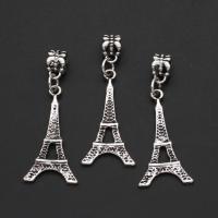 Zinc Alloy Pendant Tower silver color 43mm Sold By Bag