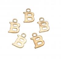 Tibetan Style Pendant, Letter B, golden, 14mm, 50PCs/Bag, Sold By Bag
