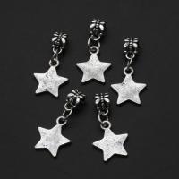 Zinc Alloy Star Pendant silver color 30mm Sold By Bag