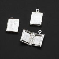 Tibetan Style Locket Pendant, Square, silver color, 18-40mm, 10PCs/Bag, Sold By Bag