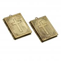 Tibetan Style Locket Pendant, Square, golden, 24-42mm, 10PCs/Bag, Sold By Bag