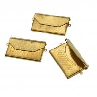 Fashion Locket Pendants, Brass, Square, golden, 24mm, 10PCs/Bag, Sold By Bag