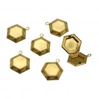 Fashion Locket Pendants, Brass, Polygon, more colors for choice, 25mm, 10PCs/Bag, Sold By Bag