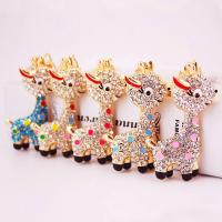 Zinc Alloy Key Clasp with Czech Rhinestone Deer high quality plated fashion jewelry & for woman & enamel Sold By PC