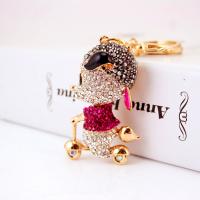 Zinc Alloy Key Clasp with Czech Rhinestone Mouse high quality plated fashion jewelry & for woman & enamel multi-colored Sold By PC