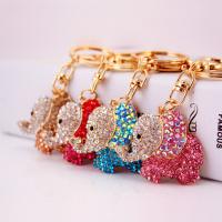 Tibetan Style Key Clasp, with Czech Rhinestone, Elephant, high quality plated, fashion jewelry & for woman & enamel, more colors for choice, 100x42mm, Sold By PC