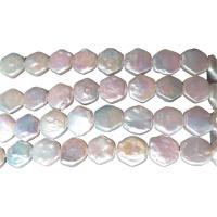 Keshi Cultured Freshwater Pearl Beads, Polygon, DIY, white, 11-12mm, Sold Per Approx 15 Inch Strand