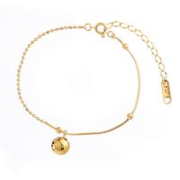 Titanium Steel Anklet, with 1.77Inch extender chain, Round, Vacuum Ion Plating, for woman, golden, 8mm, Length:Approx 8.07 Inch, Sold By PC