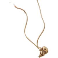 Titanstahl Halskette, mit Verlängerungskettchen von 1.97Inch, Kalebasse, für Frau, goldfarben, 10x19mm, Länge:ca. 16.93 ZollInch, verkauft von PC