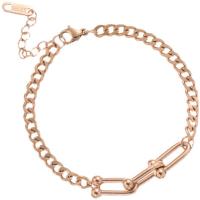 Titanium Steel Bracelet & Bangle, with 1.97Inch extender chain, Vacuum Ion Plating, for woman, more colors for choice, Length:Approx 6.3 Inch, Sold By PC