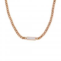 Titanstahl Halskette, mit Verlängerungskettchen von 1.97Inch, Rechteck, für Frau & mit Strass, keine, 18x6mm, Länge ca. 17.72 ZollInch, verkauft von PC
