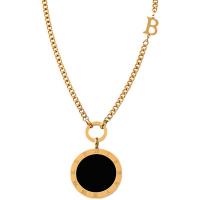 Titanium Steel Sweater Necklace, with 1.97Inch extender chain, Round, Vacuum Ion Plating, for woman, more colors for choice, 30mm, Length:Approx 25.2 Inch, Sold By PC