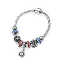 European Bracelet, 316 Stainless Steel, polished, different length for choice & Unisex & with rhinestone, original color, 8-12mm, Sold By PC