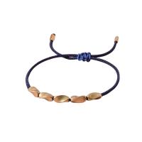 Brass Bracelet & Bangle, Polyester Cord, with Brass, gold color plated, Adjustable & Unisex, more colors for choice, Length:7.5 Inch, Sold By PC