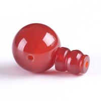 3 Perles Trou Guru, agate noire, avec agate rouge, poli, DIY & normes différentes pour le choix, plus de couleurs à choisir, 6-18mm, Vendu par fixé