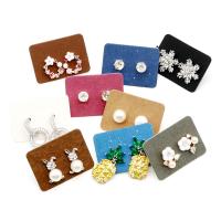 Paper Earring Card, printing, more colors for choice, 25x35mm, 100PCs/Bag, Sold By Bag