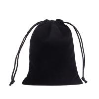 Velveteen Drawstring Bag, durable & different size for choice, black, 70x90mm-200x250mm, Sold By PC