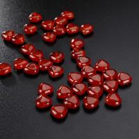 الخرز العقيق الأحمر الطبيعية, قلب, مصقول, ديي, أحمر, 10mm, تباع بواسطة PC