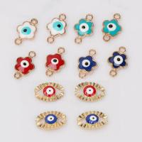 Evil Eye Connector, Tibetan Style, gold color plated, DIY & different styles for choice & enamel, more colors for choice, nickel, lead & cadmium free, 100PCs/Bag, Sold By Bag