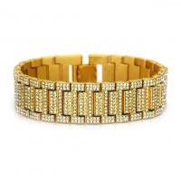 Zinc Alloy Bracelet plated for man & with rhinestone nickel lead & cadmium free Sold By PC