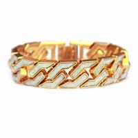 Zinc Alloy Bracelet Geometrical Pattern plated front glitter & for man nickel lead & cadmium free Sold By PC