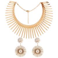 Zinc Alloy Jewelry Sets earring & necklace plated 2 pieces & for woman nickel lead & cadmium free 125mm Sold By Set