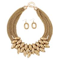 Zinc Alloy Jewelry Sets earring & necklace plated 2 pieces & for woman nickel lead & cadmium free 60mm Length Approx 21.2 Inch Sold By Set