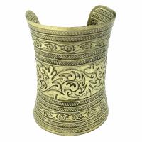 Tibetan Style Cuff Bangle, plated, folk style & for woman, more colors for choice, nickel, lead & cadmium free, 75x98mm, Sold By PC