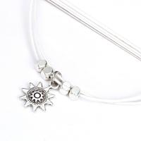 Tibetan Style Anklet, with Wax Cord, platinum color plated, 2 pieces & for woman, Length:Approx 7.87 Inch, Sold By PC