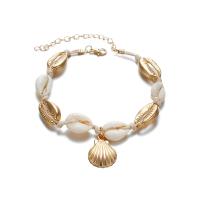 Tibetan Style Anklet, with Shell, plated, for woman, more colors for choice, Length:Approx 7.08 Inch, Sold By PC