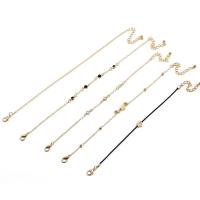 Tibetan Style Anklet, gold color plated, 5 pieces & for woman & with rhinestone, 17.5cm,21cm, Sold By Set