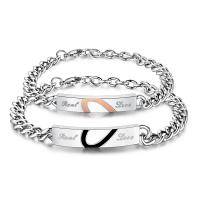 Couple Bracelet and Bangle 304 Stainless Steel Vacuum Ion Plating polished & stoving varnish & Unisex Length Approx 6.5 Inch Approx 7.48 Inch Sold By PC