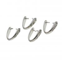 Zinc Alloy Pinch Bail with rhinestone silver color 12-15mm Sold By Bag