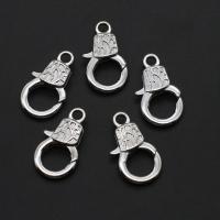 Tibetan Style Lobster Clasp, silver color, 35mm, 50PCs/Bag, Sold By Bag