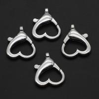 Zinc Alloy Lobster Clasp Heart silver color 17mm Sold By Bag