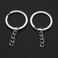 Tibetan Style Keychain Cable Ring, silver color, 43mm, 50PCs/Bag, Sold By Bag