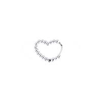 Brass Huggie Hoop Earring Heart for woman silver color Sold By PC