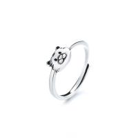 Brass prst prsten, Mosaz, Nastavitelný & pro ženy, stříbro, 17mm, Prodáno By PC