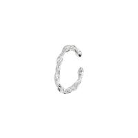 Messing Manchet Finger Ring, plated, Verstelbare & voor vrouw, zilver, 17x2.50mm, Verkocht door PC