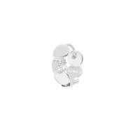 Messing Huggie Hoop Earring, voor vrouw, zilver, 5x14mm, Verkocht door PC