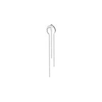 Brass Drop Earring plated for woman silver color 11mm 60mm Sold By PC