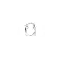 Messing Huggie Hoop Earring, voor vrouw, zilver, 14x17mm, Verkocht door PC