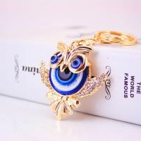 Zinc Alloy Key Clasp Owl high quality plated fashion jewelry & for woman & enamel blue Sold By PC