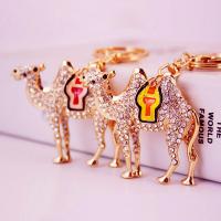 Tibetan Style Key Clasp, with Czech Rhinestone, Camel, high quality plated, fashion jewelry & for woman & enamel, more colors for choice, 122x78mm, Sold By PC