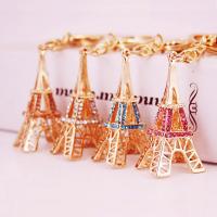Zinc Alloy Key Clasp with Czech Rhinestone Tower high quality plated fashion jewelry & for woman Sold By PC