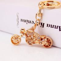 Zinc Alloy Key Clasp with Czech Rhinestone Motorcycle high quality plated fashion jewelry & for woman Sold By PC
